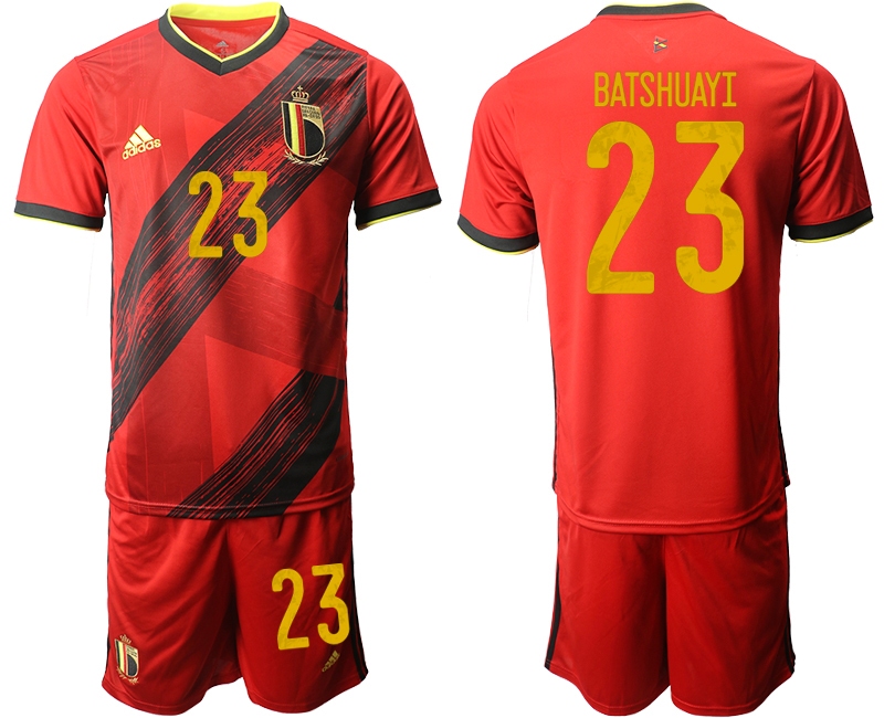 Men 2021 European Cup Belgium home red #23 Soccer Jersey